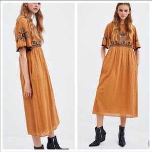 Zara embroidered dress